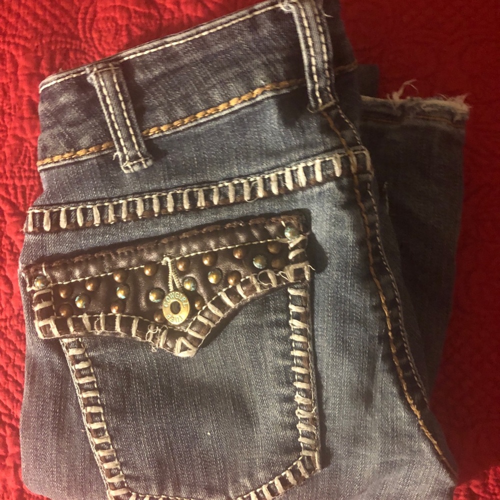 Cowgirl Tuff jeans, gently used, hung to dry